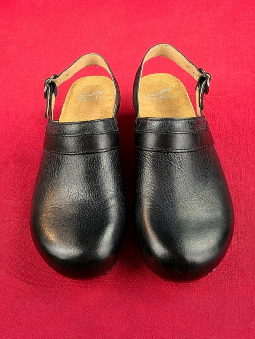 Dansko Tammy Slingback Clogs Leather & Wood, Stapled Construction - Picture 4 of 16